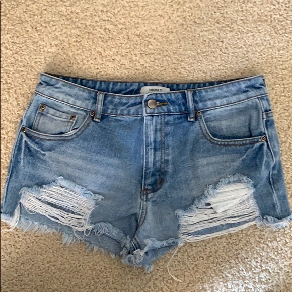 Forever 21 Pants - Forever 21 Frayed Distressed Denim Jean Shorts